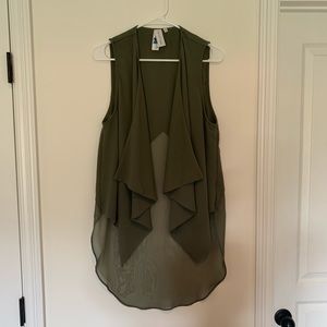 Olive Green Duster Vest.